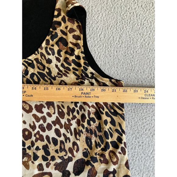 Vintage Slinky Brand Tank Top Jacket Set 1X Matching Animal Leopard Stretch USA - Picture 14 of 16